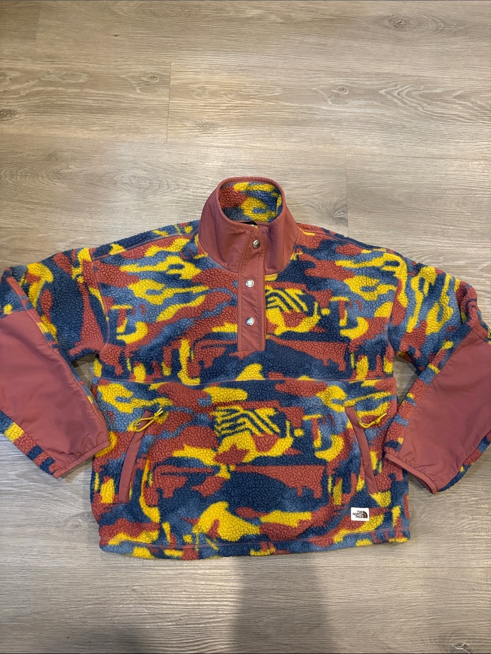 The North Face Multicolor Sherpa Pullover Jacket - Yellow, Navy, Rust
